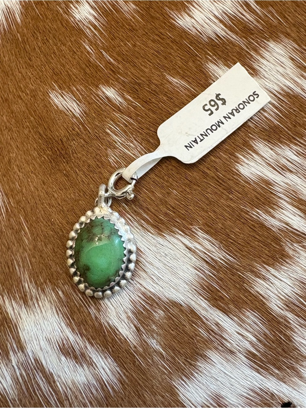 Sonoran Mountain Turquoise Drop Charm with 925 Sterling Silver